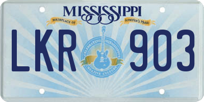 MS license plate LKR903