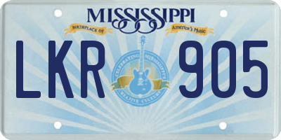 MS license plate LKR905
