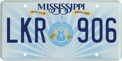 MS license plate LKR906