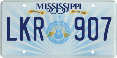 MS license plate LKR907
