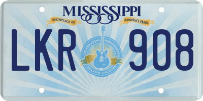 MS license plate LKR908