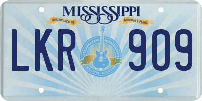 MS license plate LKR909