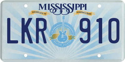 MS license plate LKR910