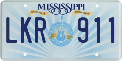 MS license plate LKR911
