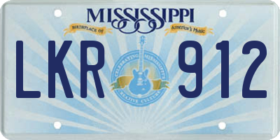 MS license plate LKR912