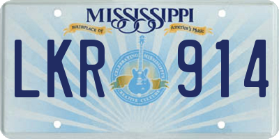 MS license plate LKR914