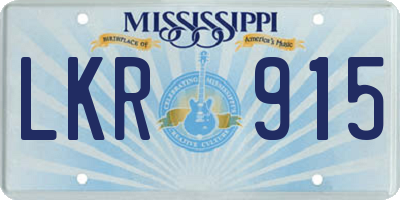 MS license plate LKR915