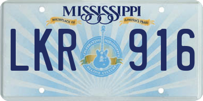 MS license plate LKR916