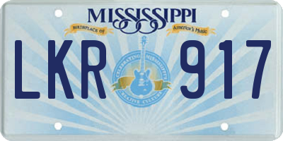 MS license plate LKR917