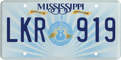 MS license plate LKR919