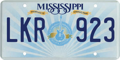MS license plate LKR923