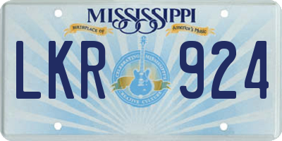 MS license plate LKR924