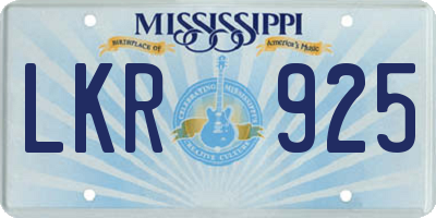 MS license plate LKR925