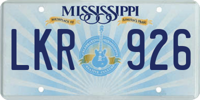 MS license plate LKR926