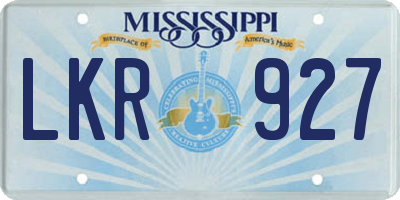MS license plate LKR927