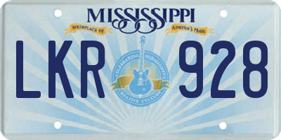 MS license plate LKR928