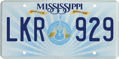 MS license plate LKR929