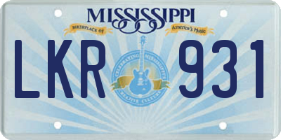 MS license plate LKR931