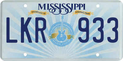 MS license plate LKR933