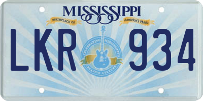 MS license plate LKR934