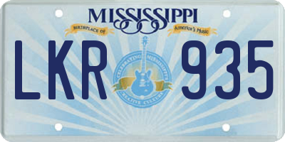 MS license plate LKR935
