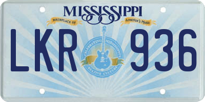 MS license plate LKR936
