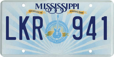 MS license plate LKR941