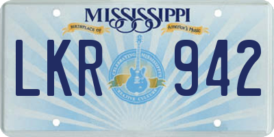 MS license plate LKR942