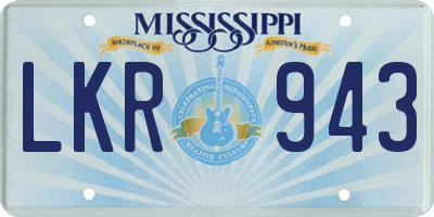 MS license plate LKR943