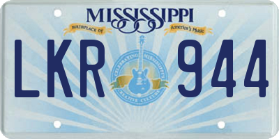 MS license plate LKR944
