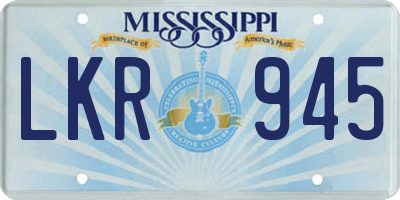 MS license plate LKR945