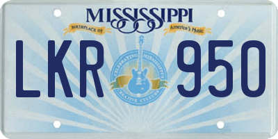 MS license plate LKR950