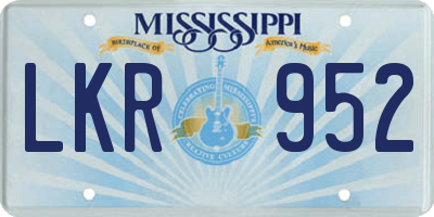 MS license plate LKR952