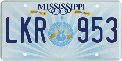 MS license plate LKR953
