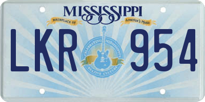 MS license plate LKR954