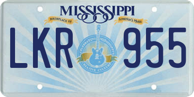 MS license plate LKR955