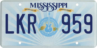 MS license plate LKR959