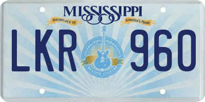 MS license plate LKR960
