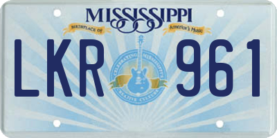 MS license plate LKR961