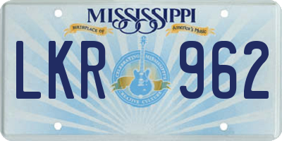 MS license plate LKR962