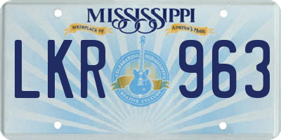 MS license plate LKR963