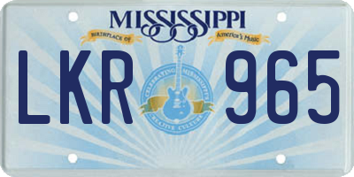 MS license plate LKR965