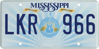 MS license plate LKR966