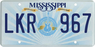 MS license plate LKR967