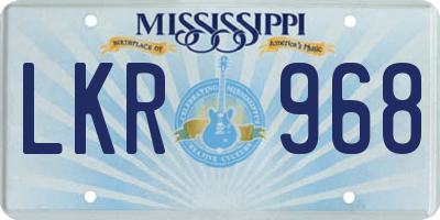 MS license plate LKR968