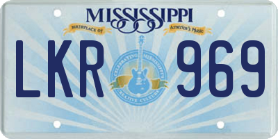 MS license plate LKR969