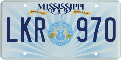 MS license plate LKR970
