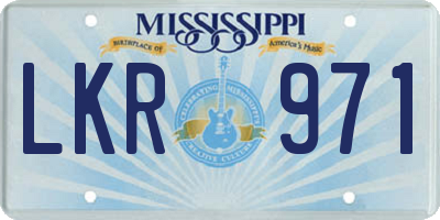 MS license plate LKR971