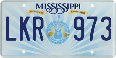 MS license plate LKR973