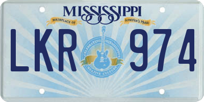 MS license plate LKR974